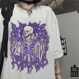 Summer Goth Oversized T-shirt Punk Men T Shirt Aesthetic Loose Dark Grunge Streetwear Gothic Top T-shirts Harajuku Clothes