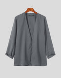Stylish New Men Blazer Leisure Style Loose Buttons Male All-match Simple Collarless Long-sleeved Suits S-5XL Tops