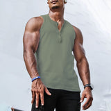 Men Casual Breathable Slim Sports Shirt Fashion Pullover Vest Summer Sleeveless Sports T-Shirts Men's Solid Color Vest Tops