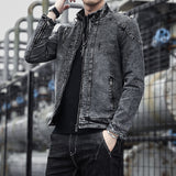 Foesce Autumn And Winter New Tide Solid Jackets Men Korean Fashion Cotton Slim Fit Denim Jacket Clothing Youth Coat