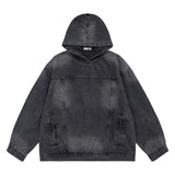 Men's Trendy Brand Loose Niche Design Coat Sweater China-Chic Brand American Style Washed Retro Denim Hooded Sweater New