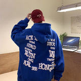 Foesce NoEstaMal High Street Letter Graphic Men's Hooded Sweatshirts Fashion Casual Oversize Hoodies Oversized Men's Pullovers Unisex