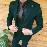 Foesce Mens Wedding Suits Groom Wear Tuxedos Prom Dresses Best Man Suit Party Suit Business Suit Three Pieces Suit( Jacket+Pants+Vest)