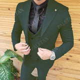 Foesce Mens Wedding Suits Groom Wear Tuxedos Prom Dresses Best Man Suit Party Suit Business Suit Three Pieces Suit( Jacket+Pants+Vest)